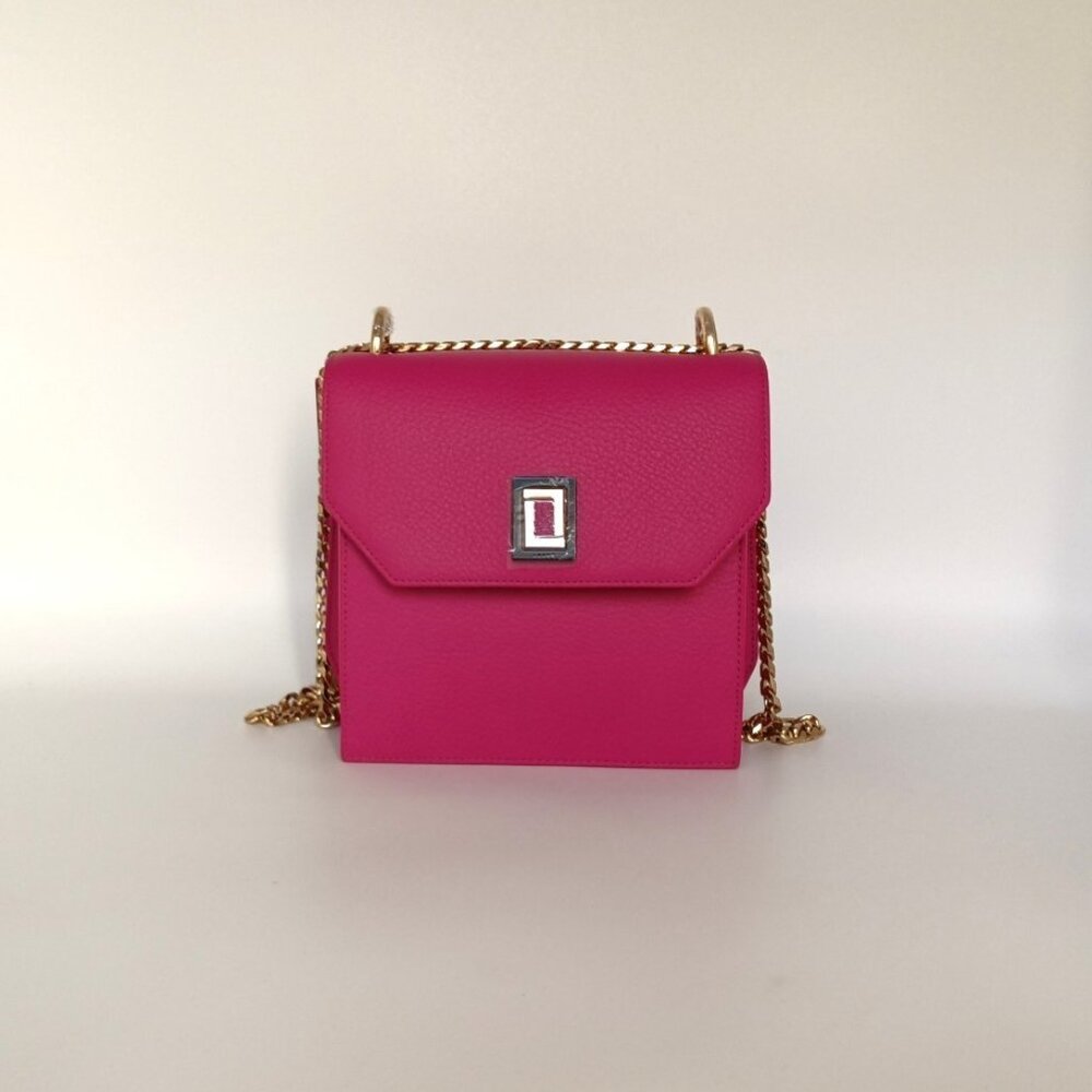 Origami Shoulder Bag Fuchsia Genuine Leather Handbag Luana Italy NWT